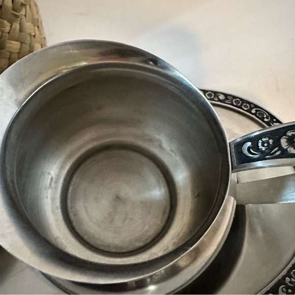 Vintage 1970’s Oneida 18/8 Stainless Steel Sugar & Creamer Set w Tray - Picture 6 of 13